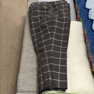 Lands' End gray and aqua Checkered Women's Pants